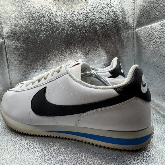Size 13 Nike Cortez Lace Up White Black Photo Blue 2023 Sneaker Shoes DM4044-100 - Picture 7 of 11